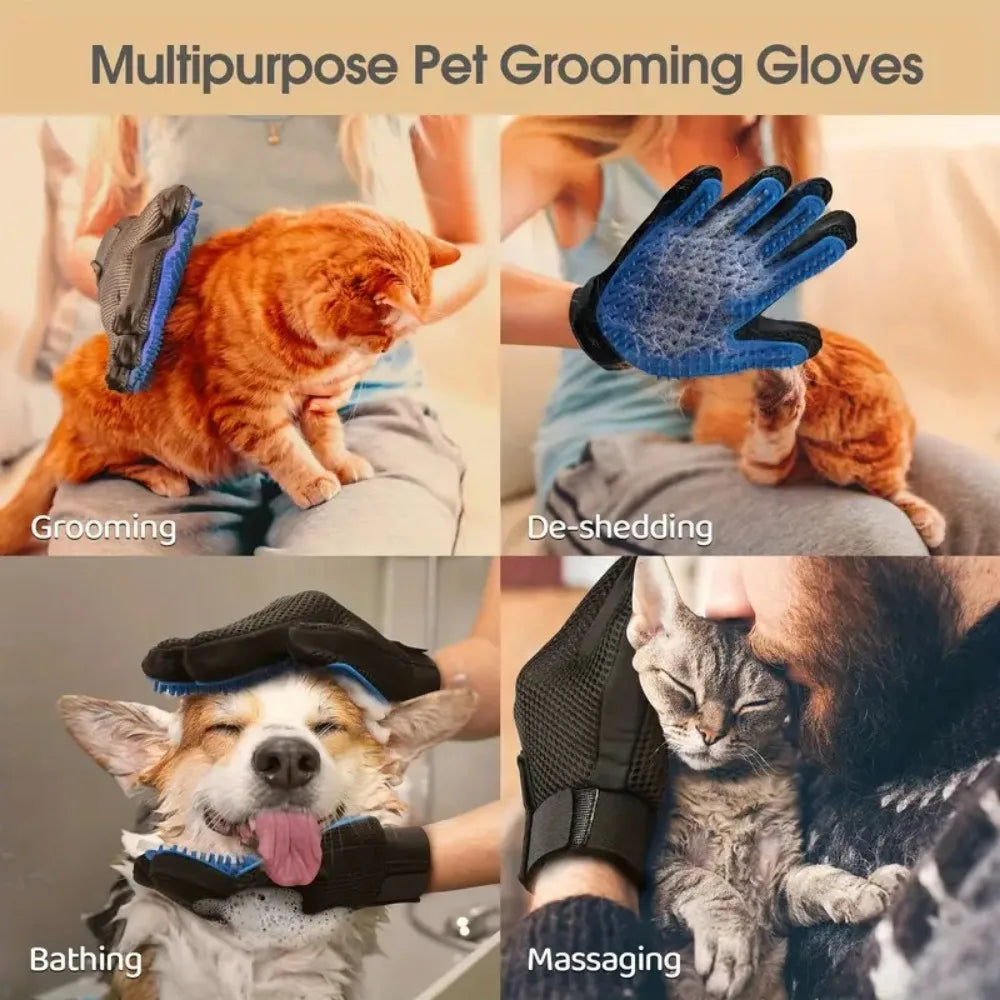 1/10 PCS Pet Silicone Grooming Gloves Effective Hair Remover Comb for Cats Dogs Bath Cleaning and Daily Shedding Control At Home